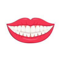 en bonne santé sourire avec tout droit dents. bien soigné oral cavité avec correct blanc dent arrangement et absence de dentaire vecteur maladies