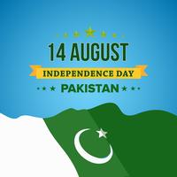 Joyeux jour de l&#39;indépendance 14 août Pakistan Carte de vœux vecteur