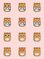 illustration de chat kawaii mignon style squishmallows clipart animal vecteur