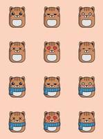 illustration de chat kawaii mignon style squishmallows clipart animal vecteur