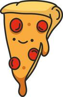 Pizza tranche icône. dessin animé illustration de Pizza tranche vecteur icône pour la toile conception