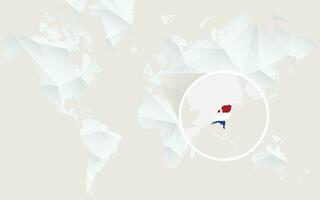 Pays-Bas carte avec drapeau dans contour sur blanc polygonal monde carte. vecteur