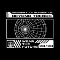 futuriste graphique tee conception vêtement de rue style modifiable modèle vecteur