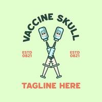 t-shirt design vintage illustration vaccin crâne vecteur