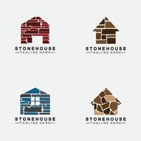 maison en pierre, hipster, vendange, logo, vecteur, icône vecteur