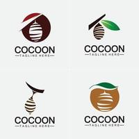 modèle de conception d'illustration vectorielle de logo de cocon vecteur