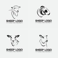 modèle de conception d'illustration d'icône de vecteur de logo de tête de mouton