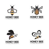 Modèle de conception d'illustration de symbole d'icône de vecteur de logo de miel d'abeille