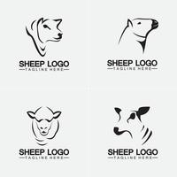 modèle de conception d'illustration d'icône de vecteur de logo de tête de mouton