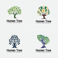 personnes arbre vecteur logo modèle illustration design