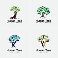personnes arbre vecteur logo modèle illustration design