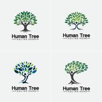 personnes arbre vecteur logo modèle illustration design