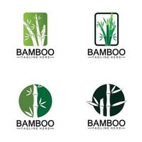 bambou logo modèle vecteur icône illustration design