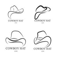 modèle de conception de vecteur icône logo chapeau de cowboy