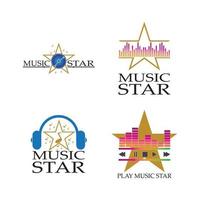 modèle d'illustration de conception de vecteur d'icône de logo de musique