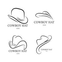 modèle de conception de vecteur icône logo chapeau de cowboy