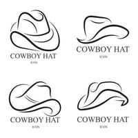 modèle de conception de vecteur icône logo chapeau de cowboy