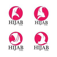 modèle de conception d'icône de vecteur de logo de hijab