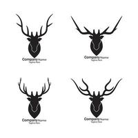 modèle de logo tête de cerf icône vecteur illustration design