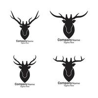 modèle de logo tête de cerf icône vecteur illustration design
