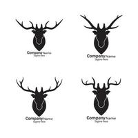 modèle de logo tête de cerf icône vecteur illustration design