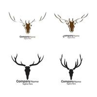 modèle de logo tête de cerf icône vecteur illustration design