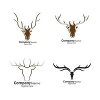 modèle de logo tête de cerf icône vecteur illustration design