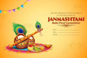 joyeux fond du festival janmashtami de l'inde vecteur