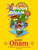 fond de festival traditionnel onam du kerala, inde du sud vecteur