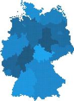 carte de l'Allemagne carré bleu sur fond blanc. illustration vectorielle. vecteur