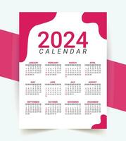 2024 annuel calendrier modèle conception vecteur