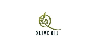 lettre q logo conception élément vecteur avec olive concept