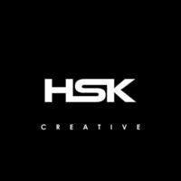 hsk lettre initiale logo conception modèle vecteur illustration