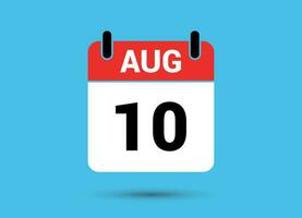 août dix calendrier Date plat icône journée dix vecteur illustration