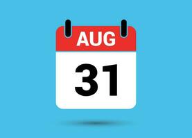 août 31 calendrier Date plat icône journée 31 vecteur illustration