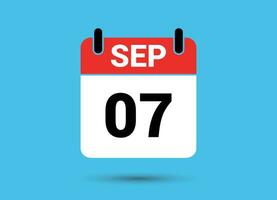 septembre sept calendrier Date plat icône journée sept vecteur illustration