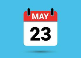 23 mai calendrier Date plat icône journée 23 vecteur illustration