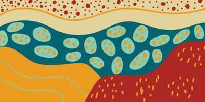 abstrait griffonnage formes modèle arrière-plan, coloré biologique formes et couleurs dans vecteur moderne branché conception. abstrait modèle avec rétro et sensationnel couleurs arrière-plans pour brochure couverture, la toile.