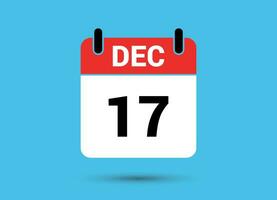 décembre 17 calendrier Date plat icône journée 17 vecteur illustration