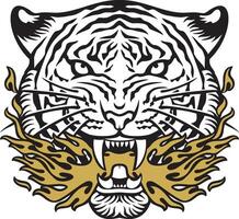 flamboyant tigre visage couleur. vecteur illustration.