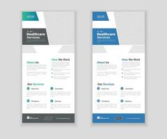 médical enrouler ou dl prospectus et grille carte conception modèle pour votre affaires vecteur