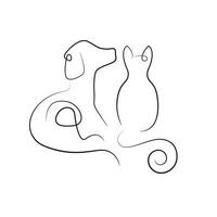 chat et chien logo images vecteur