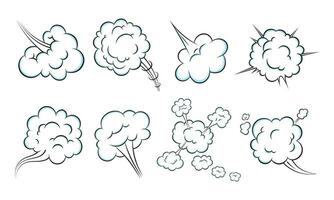 odeur pop art bande dessinée dessin animé pet nuage plat style design illustration vectorielle ensemble. vecteur
