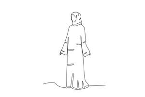 une femme porte un abaya Heureusement vecteur