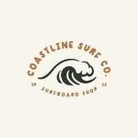 modèle de conception de logo wave pour surf club, surf shop, surf merch. vecteur