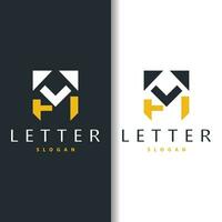 initiale hum lettre logo, moderne et luxe vecteur minimaliste mh logo modèle