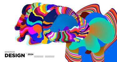 vecteur coloré abstrait psychédélique liquide et motif de fond fluide