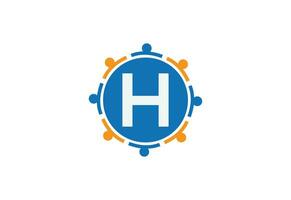 abstrait initiale lettre h de liaison gens logo. vecteur