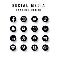 collection de jeux de logos de médias sociaux vecteur