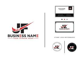 Créatif jf luxe brosse logo, Nouveau lettre jf affaires logo pour votre marque vecteur